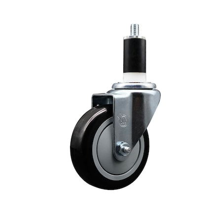 Service Caster 4'' SS Black Poly Wheel Swivel 1-3/8'' Expanding Stem Caster SCC-SSEX20S414-PPUB-BLK-138